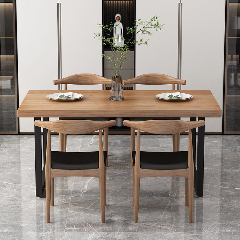 Modern 1/5 Pieces Dining Set Rectangle Wood Dining Table for Kitchen Clearhalo 'Dining Room Sets' 'Dining Tables & Seating' 'dining_room_set' 'furn' 'furn_dining_room_set' 'Furniture' 'furniture_dining_room_set' 'Kitchen & Dining Furniture' 1200x1200_aa4d284a-fccd-4580-90b7-6d40d0c026eb