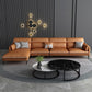 Faux Leather Recessed Arm Sofa Stain-Resistant Sectional with Pillowed Back Clearhalo 'furn' 'furn_sectionals' 'Furniture' 'furniture_sectionals' 'kitchen' 'kitchen_sectionals' 'Living Room Furniture' 'Sectionals' 1200x1200_aa4d85a1-c41c-45bd-8426-aba11e69335d