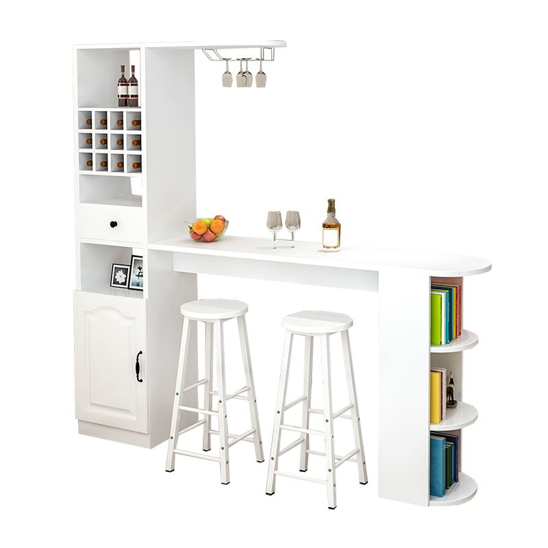 Modern Rectangle Wood Counter Table 3 Pieces Bar Table Set for Living Room Clearhalo 'Bar Furniture' 'furn' 'furn_home_bar_bar_sets' 'Furniture' 'Home Bars & Bar Sets' 'home_bar_bar_sets' 'Kitchen & Dining Furniture' 1200x1200_aa5310ea-6cdb-4e55-8c81-67668415d6ff