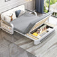 Pillow Included Sofa Futon Square Arms Convertible Sofa with Storage