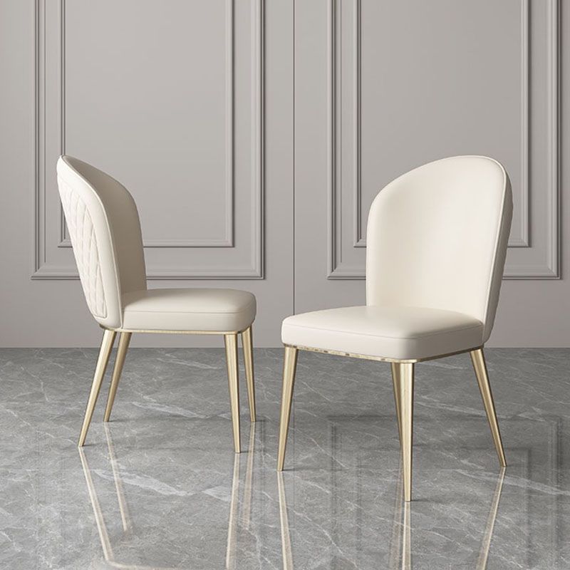 Scandinavian Style Metal Dining Chair Dining Room Armless Solid Back Chair (Set of 2) Clearhalo ' kitchen&dining_furn' 'Dining Chairs' 'Dining Tables & Seating' 'dining_chair' 'furn' 'furn_dining_chair' 'Furniture' 'furniture_dining_chair' 'Kitchen & Dining Furniture' 'kitchen' 1200x1200_aa55886b-a514-4da5-87d5-dff8c20b2deb