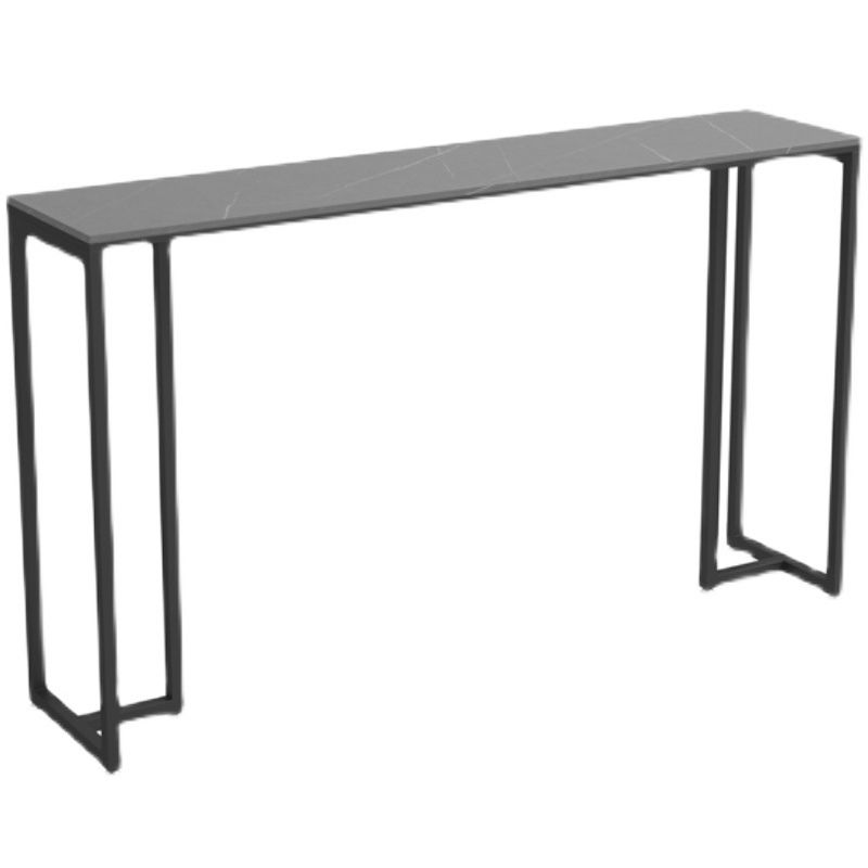 Stone Bar Dining Table Industrial Bar Dining Table with Black Base Clearhalo 'Bar Furniture' 'Bar Tables' 'bar_tables' 'furn' 'furn_bar_tables' 'Furniture' 'furniture_bar_tables' 'Kitchen & Dining Furniture' 1200x1200_aa563ceb-91b5-4d50-979f-1cc57f591d4b