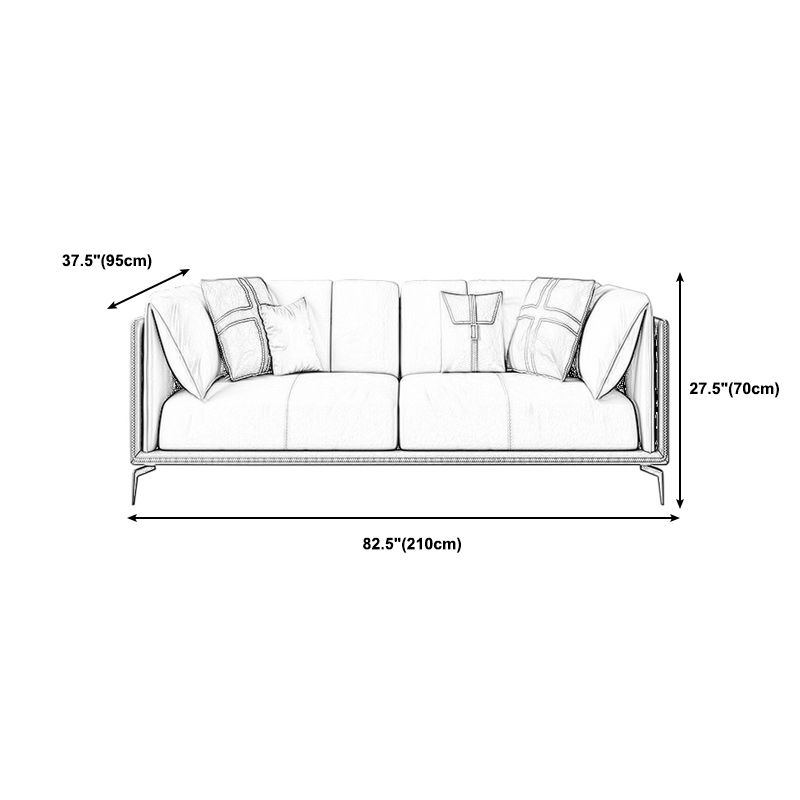 Transitional Modern Cushions Sofa 27.6"High Pillow Top Arm Sofa, Beige Clearhalo 'furn' 'furn_sofas' 'Furniture' 'furniture_sofas' 'kitchen' 'kitchen_sofas' 'Living Room Furniture' 'Sofa' 'sofas' 1200x1200_aa5909b5-14e1-479f-8ab1-1bf4b7d1dd24