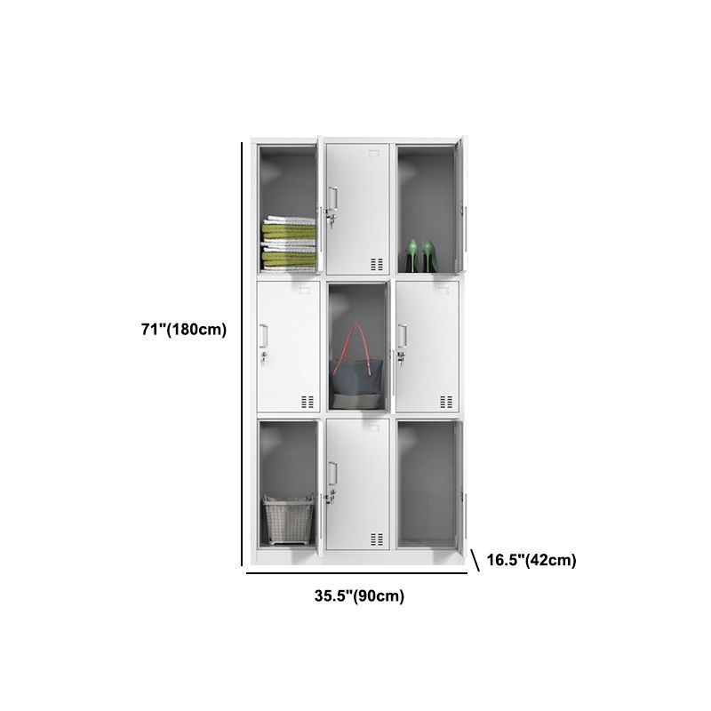 Steel White Storage Cabinet Contemporary Cabinet with Hinged Door Clearhalo 'Armoires & Wardrobes' 'armoires_wardrobes' 'Bedroom Furniture' 'furn' 'furn_armoires_wardrobes' 'Furniture' 1200x1200_aa59d753-b1b5-406f-9305-eef1fa07ecfc