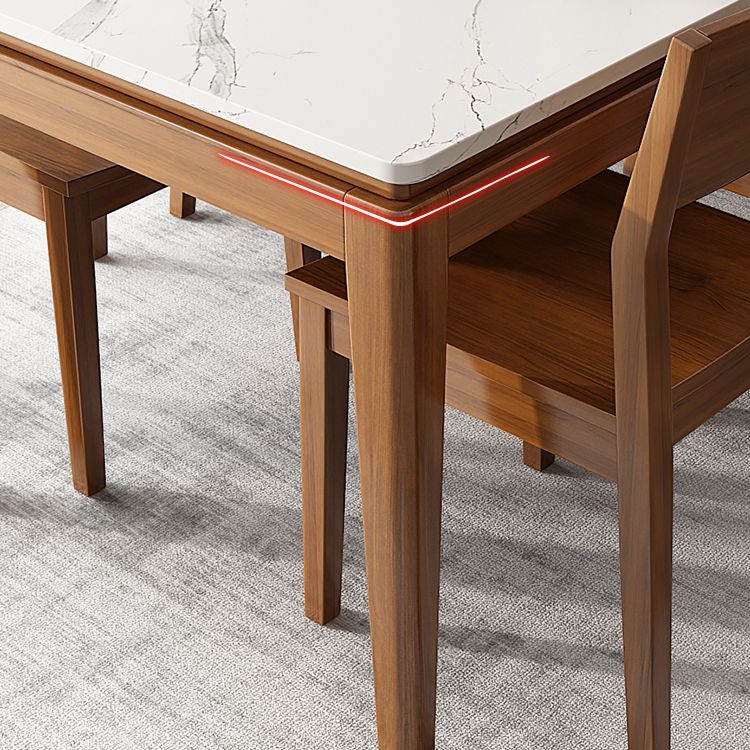 Modern Style Dining Table Set White Sintered Stone Dining Table with Solid Wood Base Clearhalo 'Dining Room Sets' 'Dining Tables & Seating' 'dining_room_set' 'Furniture' 'furniture_dining_room_set' 'Kitchen & Dining Furniture' 'kitchen&dining_furn' 'kitchen' 1200x1200_aa5a83c7-7c6a-46d7-b15a-a4137006ecf4