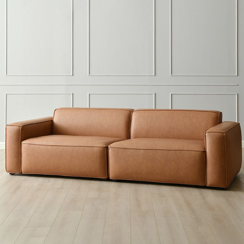 25.6 "Hリビングルーム用の現代フェイクレザースクエアアームソファー