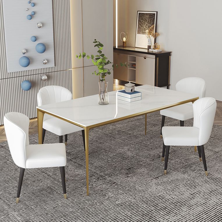 Sintered Stone Dining Table Luxury Style 4 Legs Base Rectangle Table for Dining Room Clearhalo ' dining_table' 'Dining Tables & Seating' 'Dining Tables' 'furn' 'furn_dining_table' 'Furniture' 'furniture_dining_table' 'Kitchen & Dining Furniture' 'kitchen&dining_furn' 'kitchen' 'kitchen_dining_table' 1200x1200_aa5cb887-1be1-442e-b168-fd182022e90c