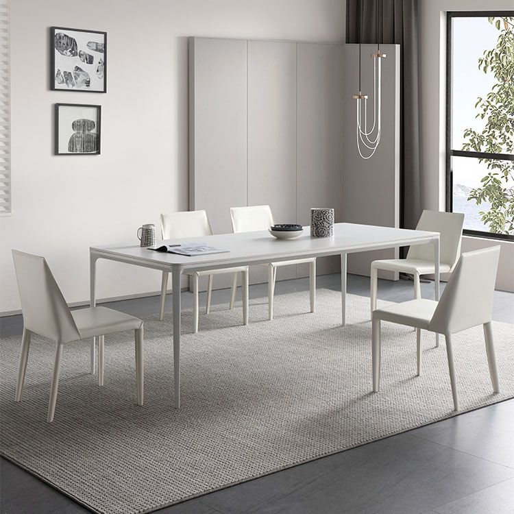 Designer Style Sintered Stone Top Dining Set 1/4/5/6/7 Pieces Dining Table with Chairs Clearhalo 'Dining Room Sets' 'Dining Tables & Seating' 'dining_room_set' 'furn' 'furn_dining_room_set' 'Furniture' 'furniture_dining_room_set' 'Kitchen & Dining Furniture' 1200x1200_aa5d0cf7-bc35-4d43-99b0-186a9971b5d4