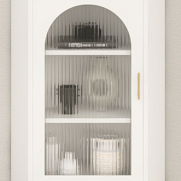 Servitore a buffet in pietra di ferro moderna 40 "H Server a buffet sala da pranzo con porta di vetro