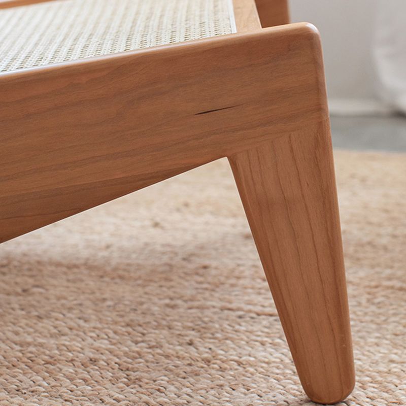 Nordic Style Wood Armrest Woven Back Solid Wood Multi-color Choice Arm Chair