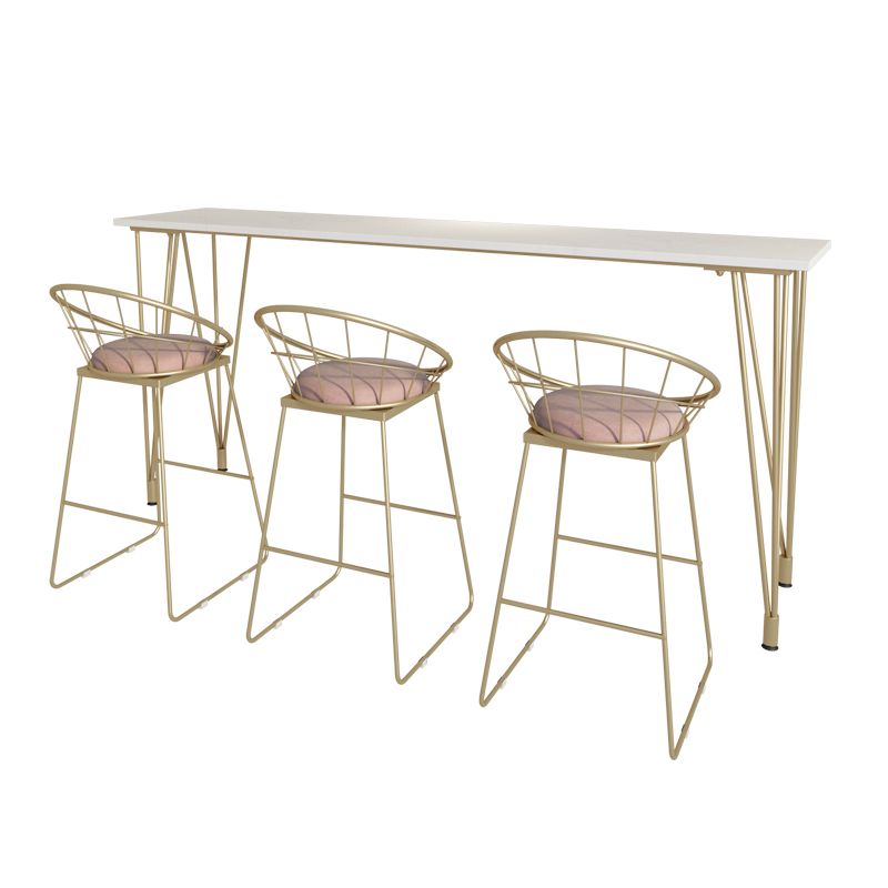 Tavolo da pub rettangolo bianco finto tavolo da cocktail in altezza della barra in marmo con base metallica