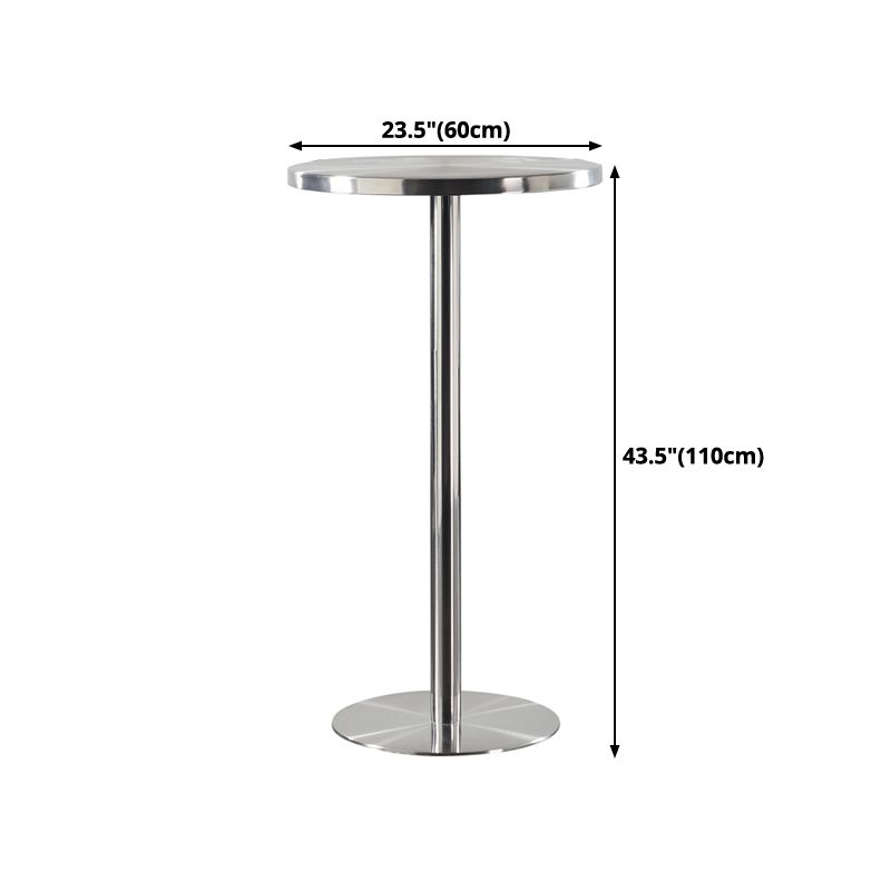 Metal Industrial Round Dining Table Steel Top Table with Pedestal Base Clearhalo 'Dining Tables & Seating' 'Dining Tables' 'dining_table' 'furn' 'furn_dining_table' 'Furniture' 'furniture_dining_table' 'Kitchen & Dining Furniture' 1200x1200_aa655486-4dc8-4b48-8f4f-669d0cd32352