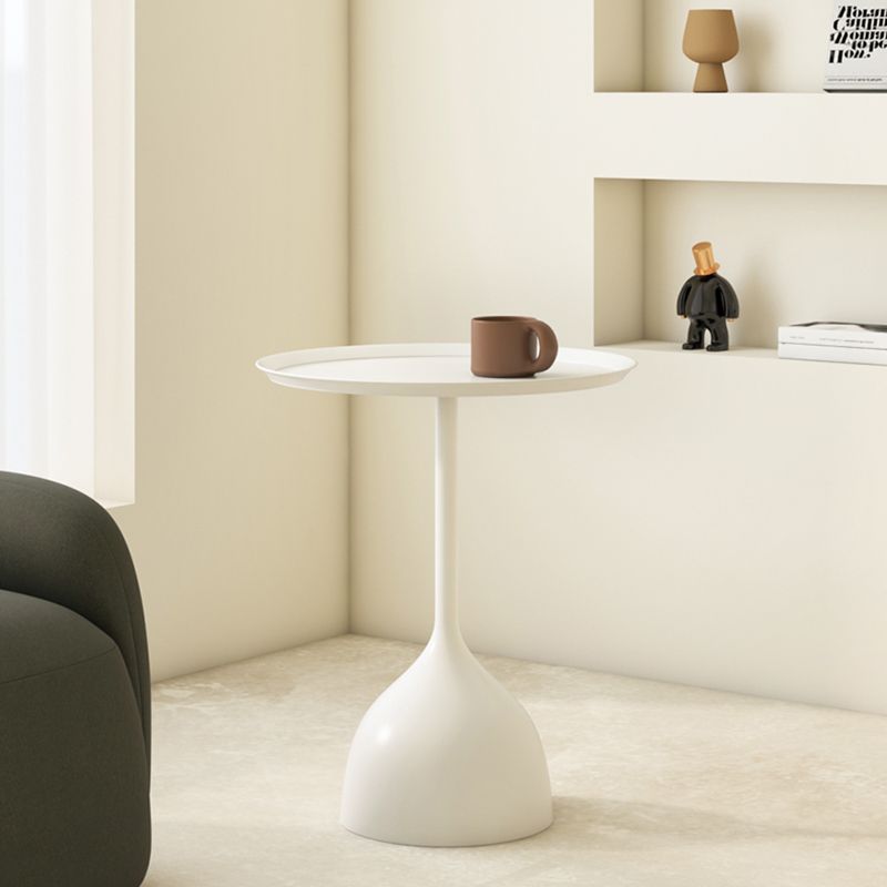 Mid-Century Round Tray Top Side Table 23.62" Tall Metal Pedestal End Table Clearhalo 'Coffee & Accent Tables' 'End & Side Tables' 'end_side_tables' 'furn' 'furn_end_side_tables' 'Furniture' 'Living Room Furniture' 1200x1200_aa659d31-53ed-4379-a0b0-0b908fd87570