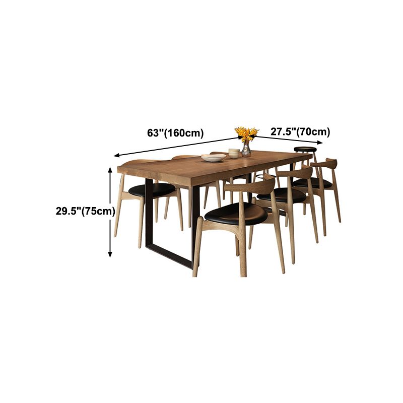 Industrial Dining Table with Brown Pine Rectangle Dining Table for Kitchen without Chair Clearhalo 'Dining Tables & Seating' 'Dining Tables' 'dining_table' 'furn' 'furn_dining_table' 'Furniture' 'Kitchen & Dining Furniture' 1200x1200_aa661239-594e-49dc-ae3d-183e095fec14