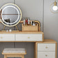 Modern Style Rubber Wood Vanity Table with 6 Drawers Dressing Table