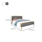 Cama de plataforma glamera marco de hierro cama estándar con cabecera rectangular
