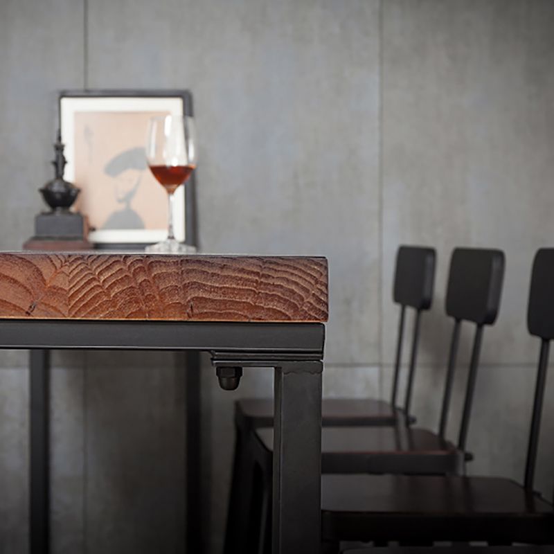 Industrial Rectangle Bar Table Set 1/5 Pieces Solid Wood Counter Table Clearhalo 'Bar Furniture' 'furn' 'furn_home_bar_bar_sets' 'Furniture' 'Home Bars & Bar Sets' 'home_bar_bar_sets' 'Kitchen & Dining Furniture' 1200x1200_aa67517c-18d5-4dcf-ad7e-ff74c73d4a00