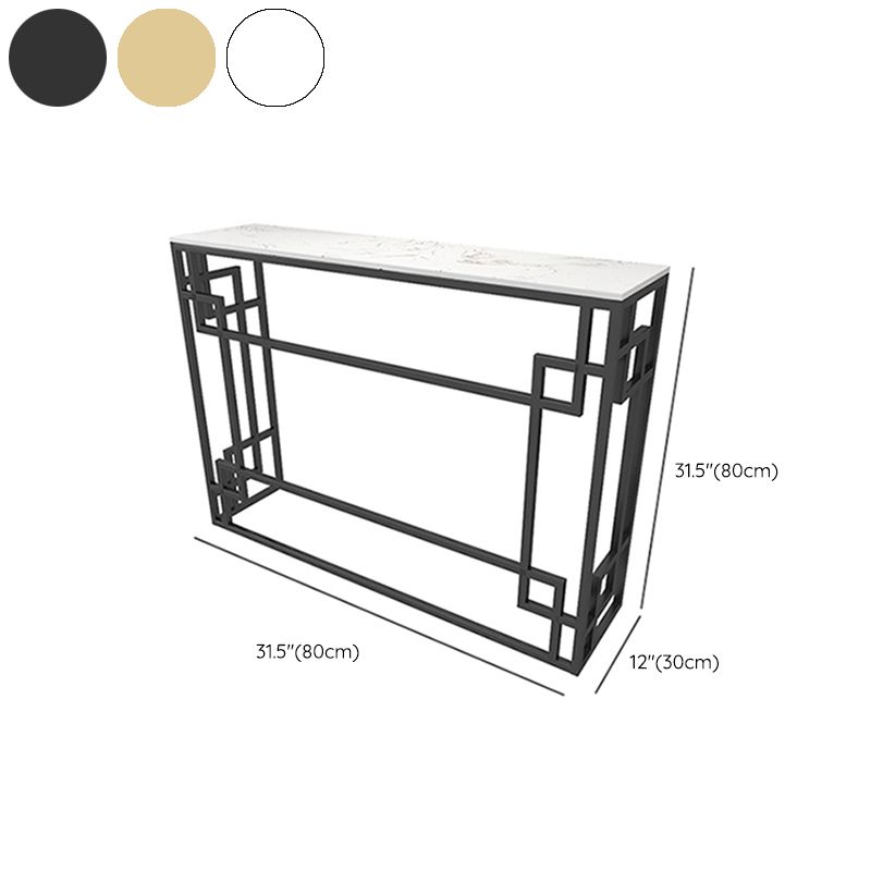 Modern Sofa Console Table Antique Finish Console Accent Table in Marble Clearhalo 'Console Tables' 'console_tables' 'Entry & Mudroom Furniture' 'furn' 'furn_console_tables' 'Furniture' 1200x1200_aa67862f-b675-4882-813e-bbbe7ddc7276