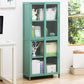 Vertical Bookcase with Doors Bamboo Book Shelf for Home Office