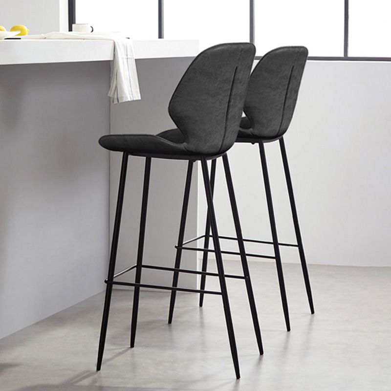 Industrial Style Bar-stool Iron Legs Bucket Leather Seat for Kitchen Bar Clearhalo 'Bar Furniture' 'Bar Stools' 'bar_stools' 'furn' 'furn_bar_stools' 'furniture_bar_stools' 'Kitchen & Dining Furniture' 'kitchen&dining_furn' 'kitchen' 'kitchen_furn' Furniture' 1200x1200_aa6981ba-db2f-45f5-945d-9fc0ae6a72c2