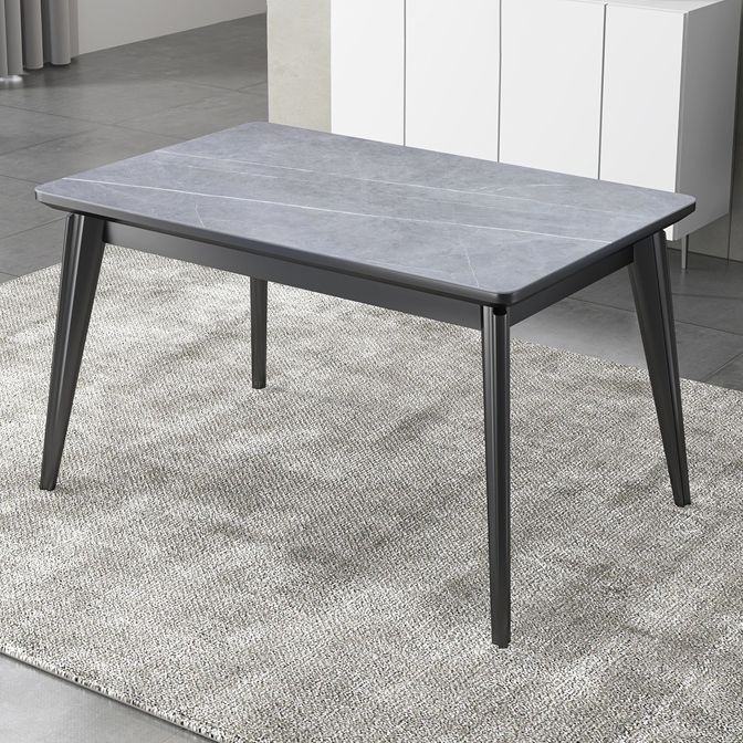 Rectangle Grey Tone Dining Table Sintered Stone Table Modern with 4 Legs Pedestal Clearhalo ' dining_table' 'Dining Tables & Seating' 'Dining Tables' 'furn' 'furn_dining_table' 'Furniture' 'furniture_dining_table' 'Kitchen & Dining Furniture' 'kitchen&dining_furn' 'kitchen' 'kitchen_dining_table' 1200x1200_aa6a5b95-038f-4311-b7a7-c6714d0b7945