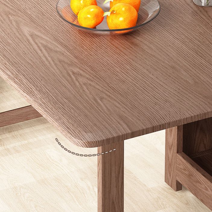 Mid-Century Modern Dining Table Rectangle Solid Wood Drop-Leaf Dining Table Clearhalo ' dining_table' 'Dining Tables & Seating' 'Dining Tables' 'Furniture' 'furniture_dining_table' 'Kitchen & Dining Furniture' 'kitchen&dining_furn' 'kitchen' 'kitchen_dining_table' 1200x1200_aa6b6a2d-e56d-4cb7-ae05-b3678b553f12