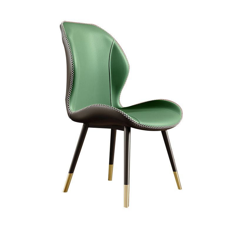 Glam Style Chair Leather Wingback Dining Chair for Kitchen Use Clearhalo 'Dining Chairs' 'Dining Tables & Seating' 'dining_chair' 'furn' 'furn_dining_chair' 'Furniture' 'Kitchen & Dining Furniture' 1200x1200_aa6d5b03-8917-4260-8564-83ef3f2a9312