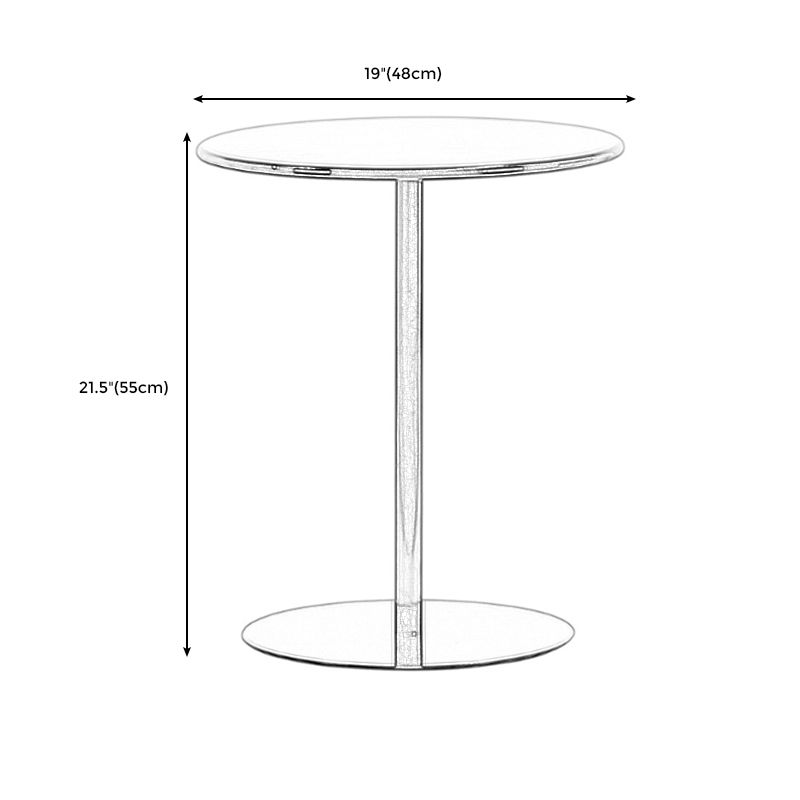 Round Metallic Side Table Contemporary Pedestal Side End Table Clearhalo 'Coffee & Accent Tables' 'End & Side Tables' 'end_side_table' 'Furniture' 'furniture_end_side_table' 'Living Room Furniture' 1200x1200_aa6e8704-2f28-48a3-ad2d-7791fc10acae