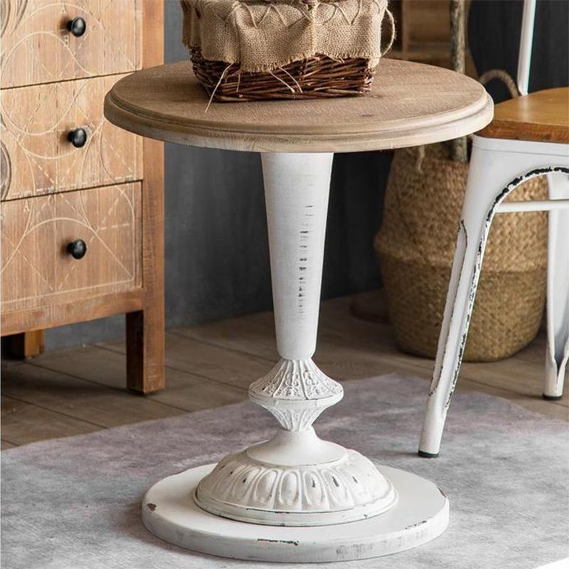 French Country Style Cocktail Table Solid Wood with White/black Metal Base Coffee Table Clearhalo 'Coffee & Accent Tables' 'End & Side Tables' 'end_side_table' 'end_side_tables' 'furn' 'furn_end_side_tables' 'Furniture' 'furniture_end_side_table' 'Living Room Furniture' 1200x1200_aa716da7-af83-4940-b8e7-dbf81db03a61