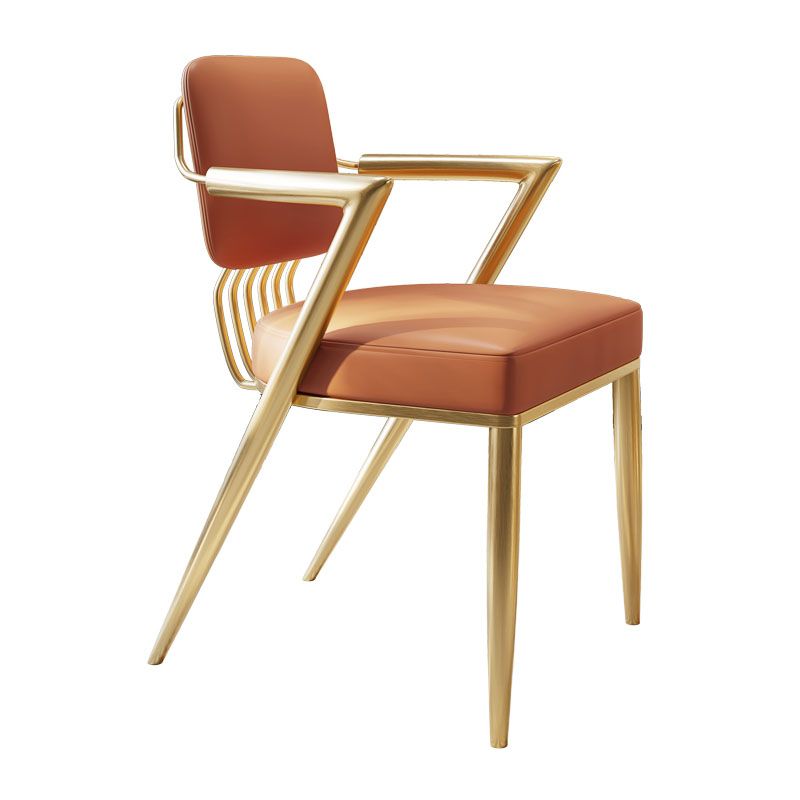 Scandinavian Style Arm Open Back Side Chairs Faux Leather Dining Chairs Clearhalo 'Dining Chairs' 'Dining Tables & Seating' 'dining_chair' 'furn' 'furn_dining_chair' 'Furniture' 'furniture_dining_chair' 'Kitchen & Dining Furniture' 1200x1200_aa71b774-480a-476a-8b60-4051ee06c1da