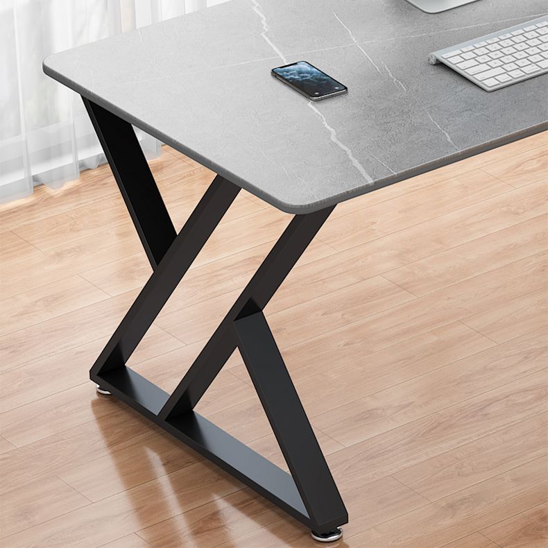 29"H Industrial Writing Desk Grey Rectangular Sled Office Desk Clearhalo 'furn' 'furn_office_desk' 'Furniture' 'Office Desks' 'Office Furniture' 'office_desk' 1200x1200_aa74251a-4a76-462c-936f-31dd32600533