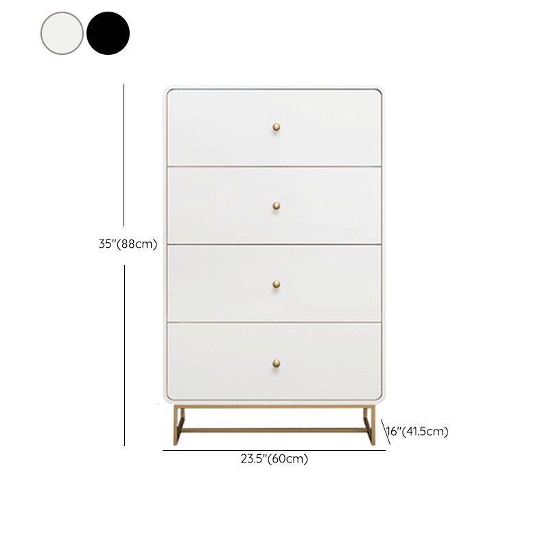 Wood 4 - Drawer Accent Chest Modern 34.6-Inch High Simple Storage Chest