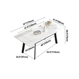 Modern Rectangle Dining Table Sintered Stone 4 Legs Table with Black Frame Clearhalo ' dining_table' 'Dining Tables & Seating' 'Dining Tables' 'furn' 'furn_dining_table' 'Furniture' 'furniture_dining_table' 'Kitchen & Dining Furniture' 'kitchen&dining_furn' 'kitchen' 'kitchen_dining_table' 1200x1200_aa74dee9-9030-4020-9526-3f35b9ab0c35