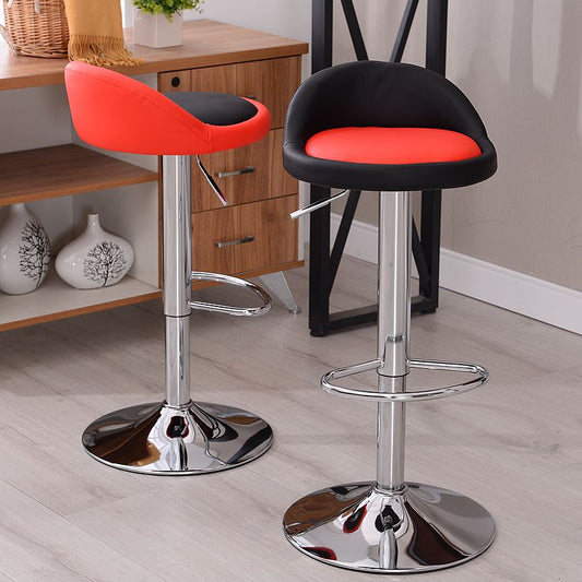Modern Liftable Backrest Counter Stool Steel Household Bar Stool with Cushion and Pedal Clearhalo 'Bar Furniture' 'Bar Stools' 'bar_stools' 'furn' 'furn_bar_stools' 'furniture_bar_stools' 'Kitchen & Dining Furniture' 'kitchen&dining_furn' 'kitchen' 'kitchen_furn' Furniture' 1200x1200_aa756127-3430-4a7c-a5ab-da303d81be6d