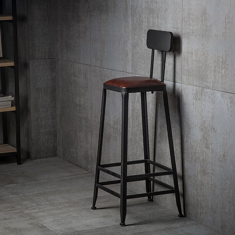 Industrial Style Square Leather Seat with Metal Legs Counter Stool for Kitchen Bar Clearhalo 'Bar Furniture' 'Bar Stools' 'bar_stools' 'furn' 'furn_bar_stools' 'furniture_bar_stools' 'Kitchen & Dining Furniture' 'kitchen&dining_furn' 'kitchen' 'kitchen_furn' Furniture' 1200x1200_aa775915-7ef2-4bcd-a086-26914fe25929