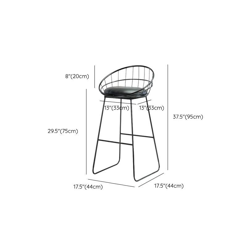 Modern Armless Counter Stool Iron Cafe Bar Stool with Seat and Pedal Clearhalo 'Bar Furniture' 'Bar Stools' 'bar_stools' 'furn' 'furn_bar_stools' 'Furniture' 'Kitchen & Dining Furniture' 1200x1200_aa7851a9-73ec-4be6-81c8-513c7494057b