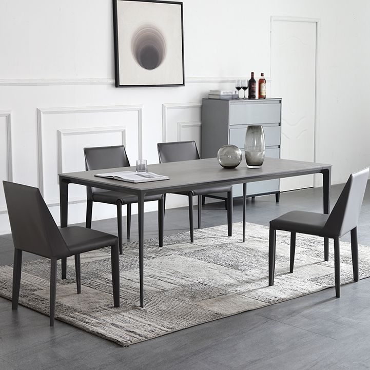 Industrial Style Home Sintered Stone Dining Table Metallic Base Rectangle Table Clearhalo ' dining_table' 'Dining Tables & Seating' 'Dining Tables' 'furn' 'furn_dining_table' 'Furniture' 'furniture_dining_table' 'Kitchen & Dining Furniture' 'kitchen&dining_furn' 'kitchen' 'kitchen_dining_table' 1200x1200_aa78a249-a90a-44da-9cc0-2bb66cb42cd9