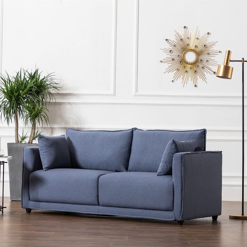 Contemporary Sofa with 2 Pillows Square Arm Living Room Settee Clearhalo 'furn' 'furn_sofas' 'Furniture' 'Living Room Furniture' 'Sofa' 'sofas' 1200x1200_aa7ba0c2-4496-495b-896d-cef7dd703785