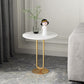 21.6"Tall Round Stone Top End Table Iron Pedestal Sofa Side Table Clearhalo 'Coffee & Accent Tables' 'End & Side Tables' 'end_side_tables' 'furn' 'furn_end_side_tables' 'Furniture' 'Living Room Furniture' 1200x1200_aa7c1d4d-d5a6-4221-88dc-5534aed0b4f3