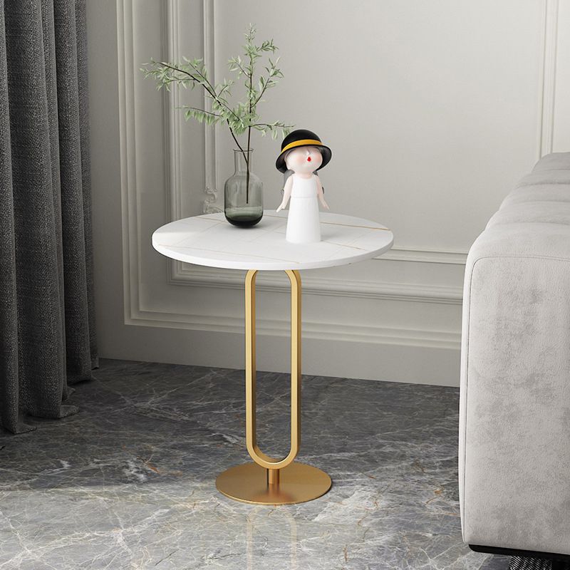 21.6"Tall Round Stone Top End Table Iron Pedestal Sofa Side Table Clearhalo 'Coffee & Accent Tables' 'End & Side Tables' 'end_side_tables' 'furn' 'furn_end_side_tables' 'Furniture' 'Living Room Furniture' 1200x1200_aa7c1d4d-d5a6-4221-88dc-5534aed0b4f3