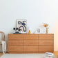 Commode double ultra moderne en pin massif, commode de rangement horizontale pour chambre à coucher