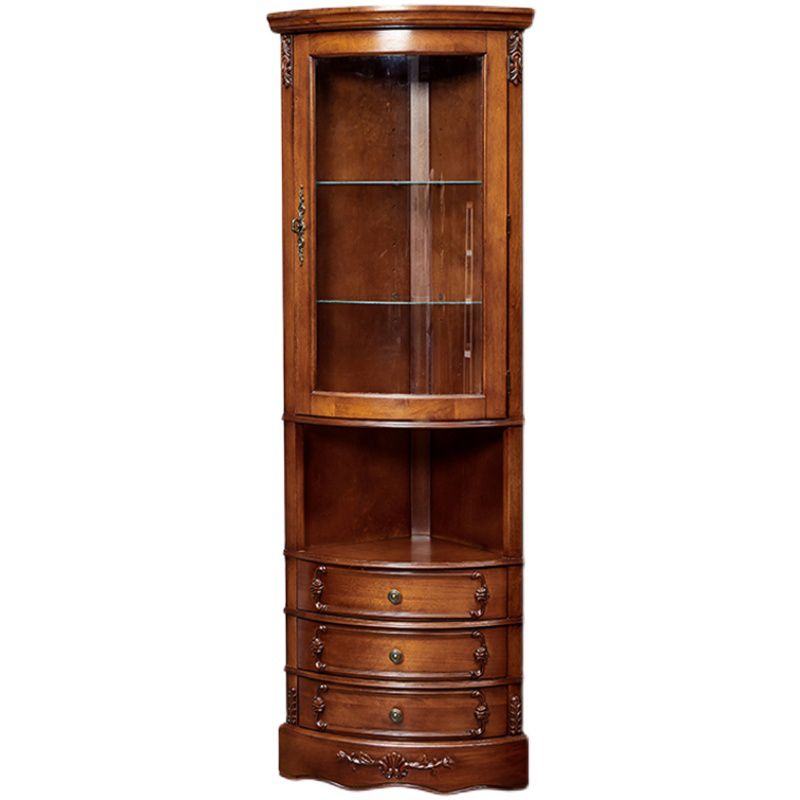 Triangle Accent Cabinet Solid Wood Storage Cabinet with Drawer Clearhalo 'Cabinets & Chests' 'cabinets_chests' 'furn' 'furn_cabinets_chests' 'Furniture' 'Living Room Furniture' 1200x1200_aa7e2254-59aa-4a94-a9fc-2719dbe287ca