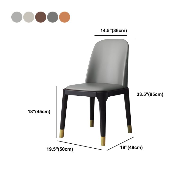 Industrial Style Dining Chair Faux Leather Side Chair with Wooden Legs for Home Clearhalo 'Dining Chairs' 'Dining Tables & Seating' 'dining_chair' 'furn' 'furn_dining_chair' 'Furniture' 'Kitchen & Dining Furniture' 1200x1200_aa7f66e2-3348-4f5c-bf86-9429e38c16c7