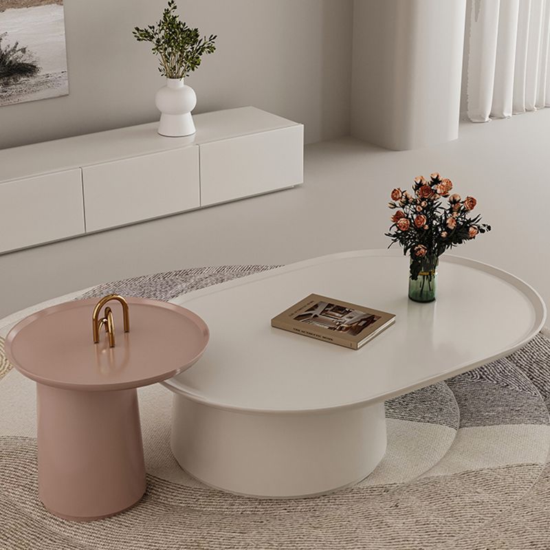 Elliptical Pedestal Coffee Table Set Modern 47.2" W Cocktail Table Clearhalo 'Coffee & Accent Tables' 'Coffee Tables' 'coffee_tables' 'furn' 'furn_coffee_tables' 'Furniture' 'Living Room Furniture' 1200x1200_aa80ace3-10cd-4744-8a1a-22465f78987b
