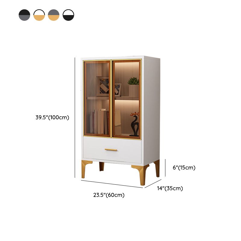 Glam Glass Door Server Wood Dinner Server Cabinet without LED Lights Clearhalo 'buffet_sideboard' 'Buffets & Sideboards' 'furn' 'furn_buffet_sideboard' 'Furniture' 'Kitchen & Dining Furniture' 1200x1200_aa83a66c-cb27-4938-a4ac-c89767de9568
