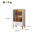 Glam Glass Door Server Wood Dinner Server Cabinet without LED Lights Clearhalo 'buffet_sideboard' 'Buffets & Sideboards' 'furn' 'furn_buffet_sideboard' 'Furniture' 'Kitchen & Dining Furniture' 1200x1200_aa83a66c-cb27-4938-a4ac-c89767de9568