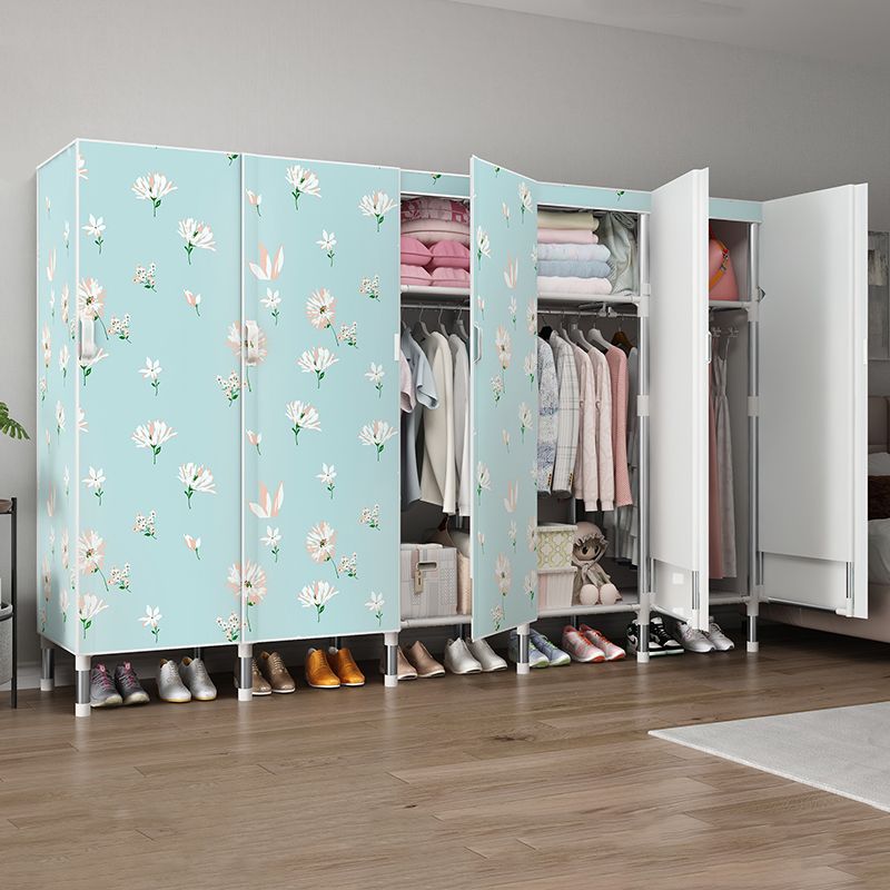 Hinged Wardrobe Armoire Modern with Legs Steel Wardrobe Closet for Home Clearhalo 'Armoires & Wardrobes' 'armoires_wardrobes' 'Bedroom Furniture' 'furn' 'furn_armoires_wardrobes' 'Furniture' 1200x1200_aa84ae72-9d03-45ca-8e42-28c18440961e