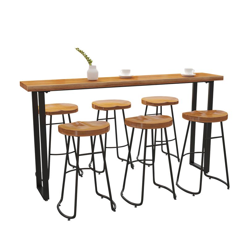 Industriële barhoogtetafel vaste houten top bistro tafel voor patio -gebruik