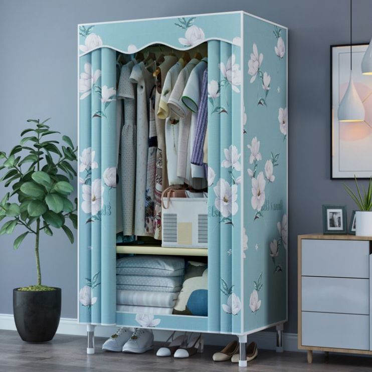 Modern Style Wardrobe Metal 1-Door Wardrobe Closet with Cloth Rod Clearhalo 'Armoires & Wardrobes' 'armoires_wardrobes' 'Bedroom Furniture' 'furn' 'furn_armoires_wardrobes' 'Furniture' 1200x1200_aa87fcaa-6aa2-4d0a-a465-9f03b7f92325