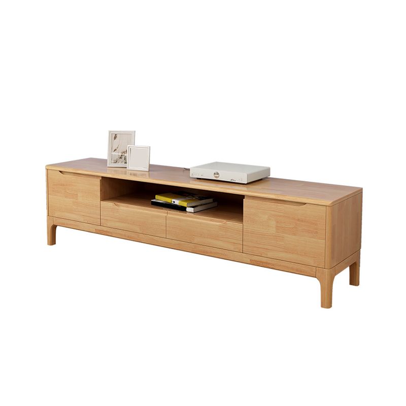Rubber Wood Media Console Modern 2 Drawers TV Console with Doors Clearhalo 'furn' 'furn_tv_stands_entertainment_centers' 'Furniture' 'Living Room Furniture' 'TV Stands & Entertainment Centers' 'TV Stands & Media Storage Furniture' 'tv_stands_entertainment_centers' 1200x1200_aa881b58-cfc4-4713-ab0b-7022677ea3af